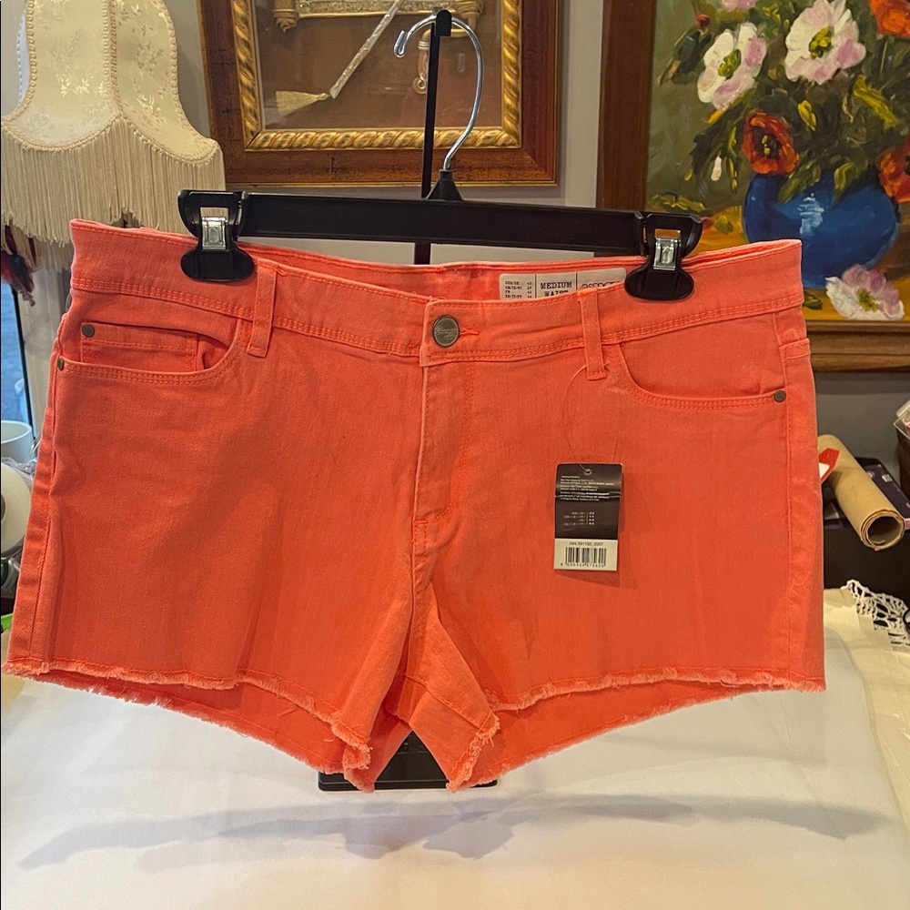 Esmara Women's Coral Denim Shorts medium rise size 10-12